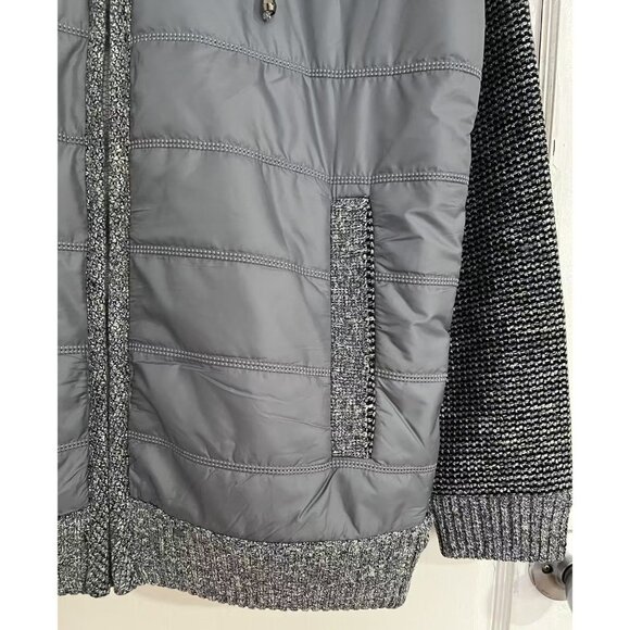 Men's Winter Fur-Lined Full-Zip Warm Sweater Hoodie Jacket, Gray Large - Picture 6 of 9